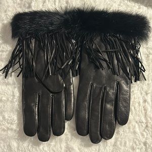 Black leather gloves Medium